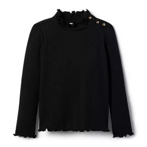 Janie and Jack Ribbed Ruffle Trim Turtleneck